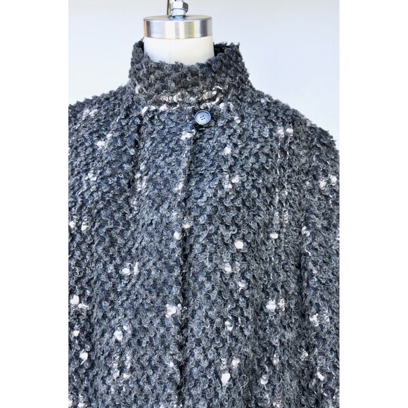 Vintage Pop Corn Wool Duster Coat - Chunky 60s 70s - Coatree Union Label  S M - Picture 3 of 10